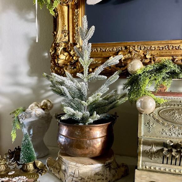 Antique Medium Copper Cauldron Handle Apple Butter Kettle Stock Pot Brass - Picture 2 of 10